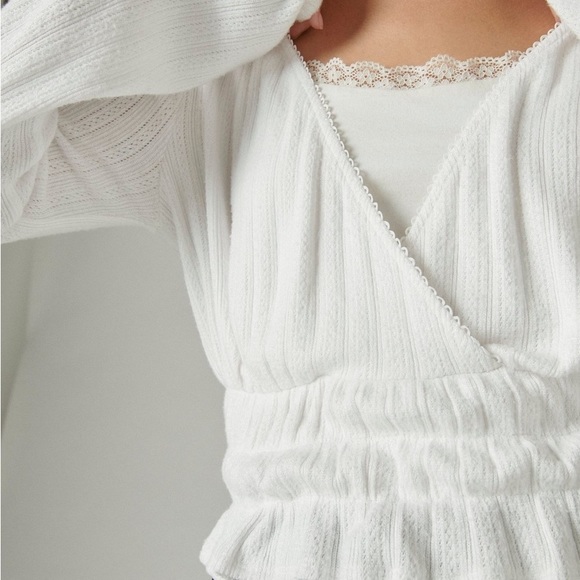 Lucky brand pointelle trim blouse - Picture 2 of 5